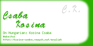 csaba kosina business card